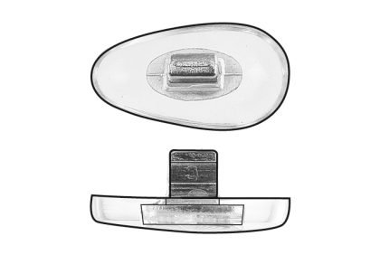 Painettavat kovat muovi nenätyynyt, 13mm, 5 paria, hopea runko
