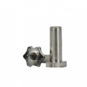 Tähtimutteri holkilla 3.0 mm  M 1.4, 25 kpl, hopea