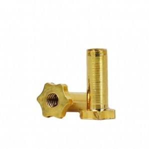 Tähtimutteri holkilla 5.0 mm  M 1.4, 25 kpl, kulta